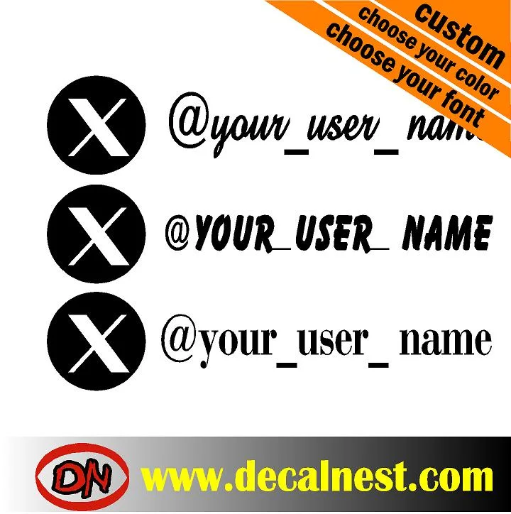 X Social Media Vinyl Decal